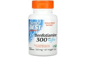 DOCTORSBEST Doctor's Best Benfotiamine con BenfoPure 300mg - Suplemento de Benfotiamina, 60 Cápsulas