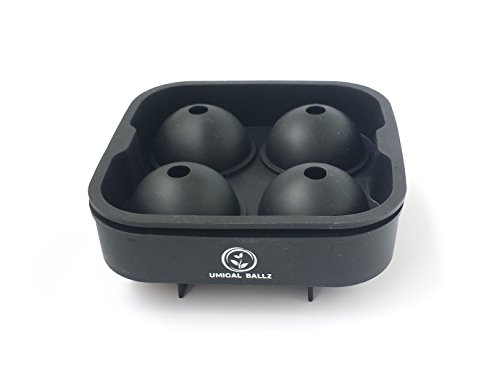 Ice Ball Mold Sphere Silicone! 6 Ice Rounds Maker 4×4.5cm,Perfect for Japanese Whiskey, Cocktail Ice ball maker mould (Black) (Ice black) - 4