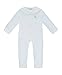 Sense Organics Unisex baby Long Sleeve Footies -  White - 6-9 Months