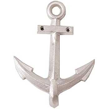 Seaside No.64 Vintage Garderobenhaken Anker Aluminium Silber