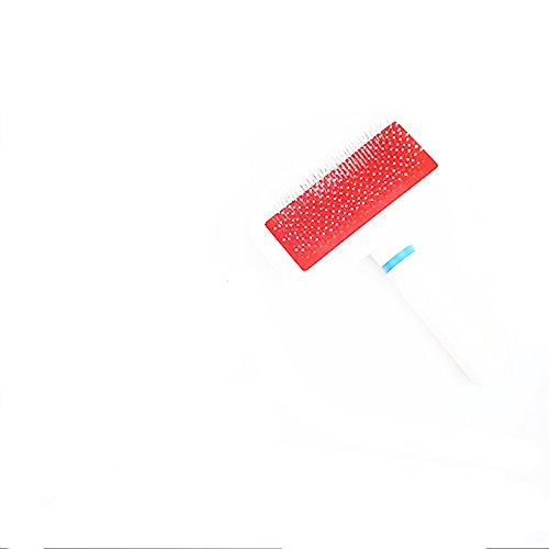 Ecloud-Shop-White-handle-airbag-dog-comb-cat-comb-Stainless-iron-pet-comb