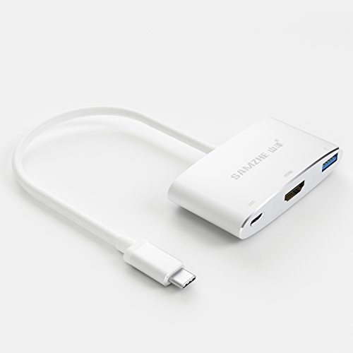 [4Kx2K UHD] Aluminium USB3.1 Multiport Typ C auf HDMI / USB3.0 Ein weiblicher / Typ-c Buchse Adapter, USB C HUB mit Stromversorgung für Macbook 12in 2015/2016, MacBook Pro 2016, Google Chromebook Pixel 2015 - 7