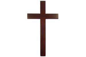 Shalom 20 cm Wood Mahogany Very Large Wall Hanging Cross Brown Wood