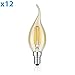 Produktbild ledscom.de E14 LED Kerze mit Flamme Filament Vintage gold 4W =35W 380lm extra-warm-weiß für innen und außen, 12 Stk.