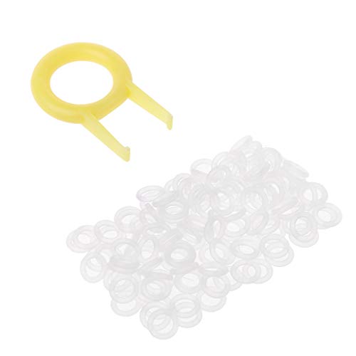 Preisvergleich Produktbild Anjuley 110 Stück Keycaps aus Gummi Dichtung Schalter Stoßdämpfer Schalldämpfer mit Keycap-Abzieher für Cherry MX Metechnial Tastatur Geräuschreduzierung Ersatzteil durchsichtig