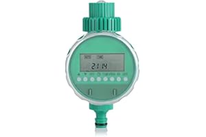 ‎GOTOTOP GOTOTOP Automatischer Bewässerungstimer Wasser Zeitschaltuhr Bewässerungssystem mit Kugelhahn und LCD Bildschirm Flexible Bewässerungsdauer (1-600 min) für Garten Hof
