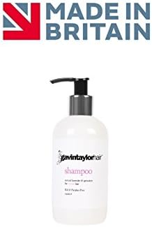 Gavin Taylor Hair The Best Organic Shampoo Paraben free. Made in UK. (250ml 8fl oz) sensitive scalp-no Sulphate For Women, Men, Children. Handmade, Frequent, Daily Wash Natural Lavender &amp; Geranium for All Hair Types