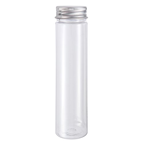 UKCOCO 10 PCS Tubes à essai à fond plat en plastique transparent avec capsules à vis Candy Containers à cosmétiques à voyage 110 ml