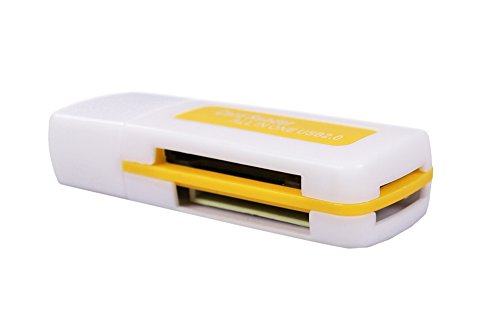 COM-FOUR® All in One Kartenleser USB 2.0 Stick SD SDHC Micro MS M2 TF Mini SD MS Pro (2er Set: Weiß/Gelb/) - 5