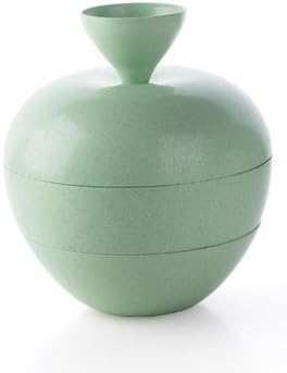 &amp;ZHOU Kitchen supplies,Wheat straw material, apple shape, dried fruit plate, creative, layered, fruit plate, European-style living room snack candy box , green