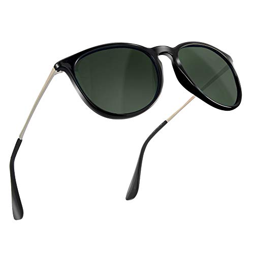 NWOUIIAY Anteojos de Sol de Hombres y Mujeres Modelo Clásico Casual con Lente TAC 100% UV 400 de Marco de Nylon Lentes de Ojo de Material Liviano pero Duradero (Verde oscuro)