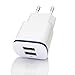 Produktbild Upxiang 2-Port/1-Port USB-Anschlüsse Ladegerät Licht LED-Adapter, Anschlüsse Ladegerät für iPhone für Samung - EU-Stecker - 5V 4A Wandadapter (2-Port/Weiß-Blau)