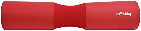 Antwalking 17.7" High-elasticity Thicken Barbell Pad Olympic Bar Neck &amp; Shoulder Protective Pad for Squats,Weight lifting (Red)