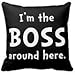 CBOutletArt Im The Boss Cotton Linen Decorative Throw Pillow Case Cushion Cover 18*18 Inch #211