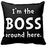 CBOutletArt Im The Boss Cotton Linen Decorative Throw Pillow Case Cushion Cover 18*18 Inch #211
