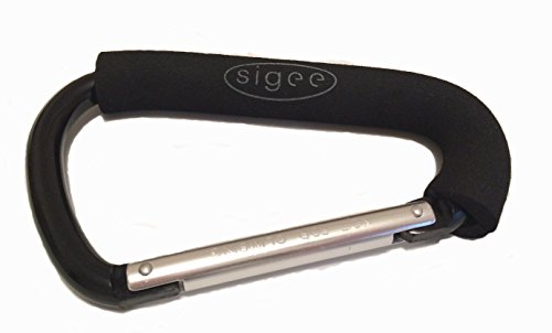 Sigee Stroller Hook - Universal Pram Clip Buggy Bugaboo Pushchair Stroller Clip Hook Carrier Holder Hook and Shopping Bag Carrier Holder (Black)