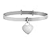 Sterling silver expandable baby bangle (hallmark 925).With sterling silver heart charm