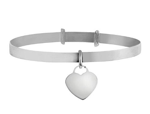 Sterling silver expandable baby bangle (hallmark 925).With sterling silver heart charm