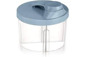 DEWDAT Milk Powder Dispenser Portable Non-Spill Rotating Four-Compartment Formula Dispenser and Snack Storage Container, Outdoor Food Container Portable Snack Box for (Blue)