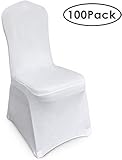 Femor Housse de Chaise 100 Pièces, Couverture Blanc Universelle Extensible, très Facile à Nettoyer et Durable, pour Hôtel, Décor de Restaurant, Décoration Artificiel, Mariage, Anniversaire Fête