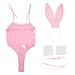 Produktbild Klassische Kostüm Cosplay Sexy Hot Fancy Bunny Rabbit Dessous Set Halfter Kleid Versuchung Baby Doll Uniform Party Pink