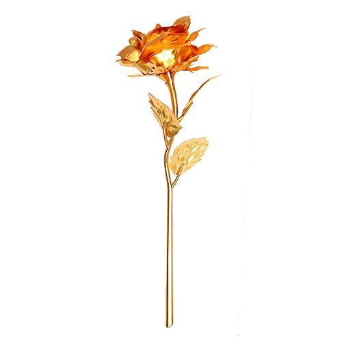 Landlord Romantische besonderen Tag Geschenk Langer Stiel 24 K Gold Farbe Leaf Rose Flower „Love Forever Luxuriöses Blumenmuster Geschenk gratis Geschenkbox - 4