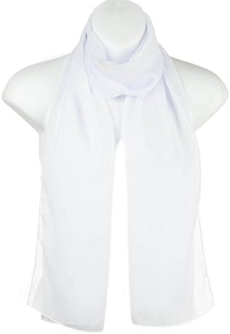 Ladies Plain Chiffon Scarve/Scarf - White