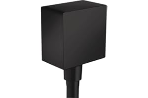 hansgrohe FixFit Przyłącze węża Square z zaworem zwrotnym czarny matowy, 26455670