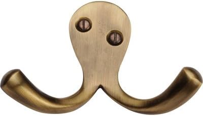 Double Robe Hook Finish: Antique Brass