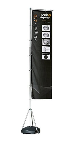Flag Pole 415 - Portable and Easy to Set-up Flag Pole suitable for Outdoor Flag Displays - Forecourt Signs - Garden Flags - Suitable For Indoor & Outdoor Promotions, Exhibitions, Events