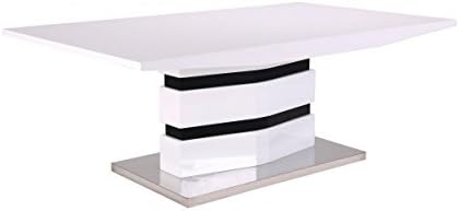 Requiredgoods Modern White High Gloss Coffee Table, Living Room Furniture, High Gloss Center Table,1200W x 700D x 450H, White