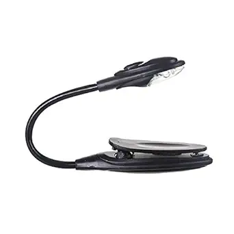JYlibos11 LED Book Lamp Mini Clip On Bendable Travel Bedroom Clamp Dorm Reading Light Gift - Black