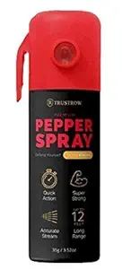 Trustrow Ultra Strong Pepper Stream Spray 55 ml, (Pack of 1) Powerful Pepper Spray Self Defence for Women, Men and Girls Pepper Stream Spray
