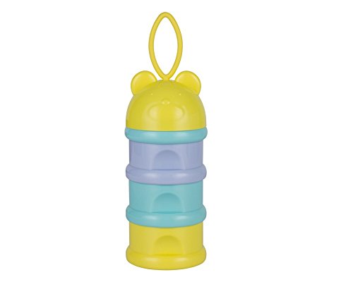 Tofern BPA free Cute Cartoon Bear Shell Portable Baby Infant Feeding Milk Powder &Food Bottle Container 3 Cells Grid Box - Light Color