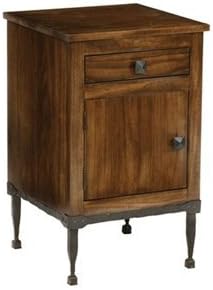 Stone Country Ironworks Forest Hill Linden End Table in Walnut Finish, Hand Rubbed Brass 205416-OG-142696-O-758439, Wood, Brown