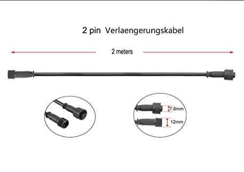 QACA 2M Verlängerungskabel für Bodeneinbaustrahler schwarz LED Einbauleuchten - 3