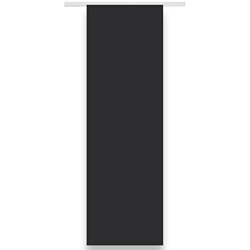 Verdunklungsgardine Moonlight Flächenvorhang inklusive Technik, modernes Wohnaccessoire bietet hervorragenden Blendschutz und ist in vielen verschiedenen Farben erhältlich (schwarz - jetblack/60x245 cm)