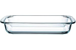 NUTRIUPS Pirofila in vetro da forno, 1,5L Pirofile da forno in vetro rettangolare, Pirofile forno lasagnera vetro, Pirofile in vetro, Pirofila vetro, Casseruola in vetro da forno