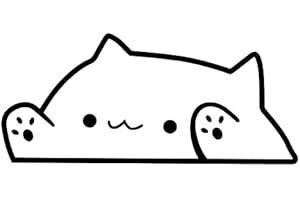 Desconocido Adesivo in vinile da taglio Bongo Cat 15 x 6,5 cm (nero)