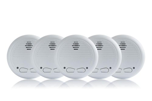 5er-Set Funkrauchmelder Jucon, Feuermelder, geprüft nach EN 14604