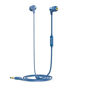 Infinity by Harman Zip 100 in-Ear Immersive Bass Tangle Free Flat Cable Headphones with Mic (Mystic Blue)