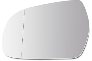 SENZEAL Cristal de Espejo para Audi A3 8P A4 8K B8 A5 8T Izquierdo Lado del Conductor Calefactado con Placa de Soporte 8K0857535F (Izquierda)