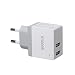 Produktbild IMATEK Ladegerät, TC2002 2-Port USB Ladegerät 12W / DC5V-2.4A Max USB Geräte, für Apple iOS, Android, iPhone 7/6s/6/Plus, iPad, iPod, Galaxy S8/S7/S6/Edge, Note 5, HTC & More Phones, Tablet, Kindle.