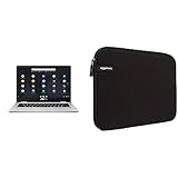 Asus C423NA-BV0044 Chromebook 14' Argent (Intel Pentium, 8 Go de RAM, EMMC 64 Go) Clavier AZERTY Français & AmazonBasics Housse [Ancien Modèle]