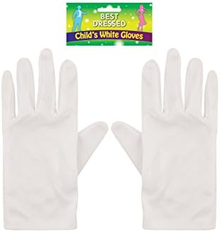 Ghurazi Trade Limited Kids Short White Gloves Plain White Children Magician Fancy Dress costume Accessory