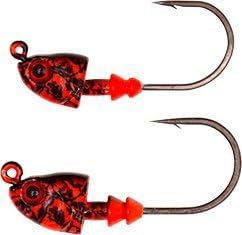 Real Fish Bait Red Craw Jighead (2-Pack), 1/2 and 3/4-Ounce