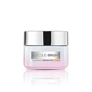 L'Or?al Paris Glycolic Bright Day Cream with SPF 17, 15ml |Skin Brightening Cream with Glycolic Acid for Dark Spot Reduction & Even Toned Skin