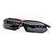 Produktbild ROBESBON Herren Polarisierte Sonnenbrille UV400 Fahrradbrille Kunststoff Rahmen Sportbrille Brillenetui Brillenbeutel Radbrille Herrenbrille - Rot und Schwarz Rahmen