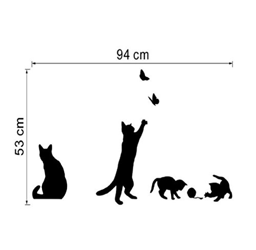 Covermason Katzen Schmetterling Wandaufkleber Kunst-Abziehbilder Wandgemälde Tapete Dekor Startseite DIY Aufkleber - 7