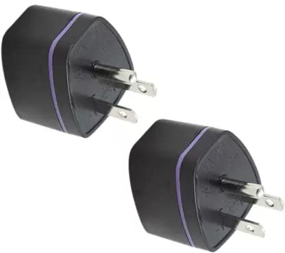 Universal Travel Adapter with Grounded 3 Prong Wall Plug Adapter for travel & Converter Plug for Travelers to US, & More (2 - Pack, Type B - USA/ Canada/ Japan)